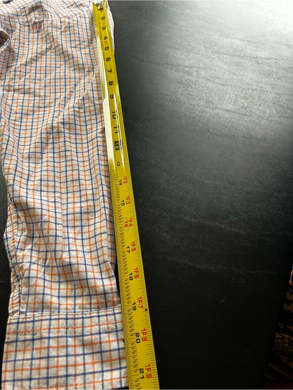 Ralph Lauren Men’s Orange and Blue Check Button-Down Shirt